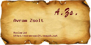 Avram Zsolt névjegykártya